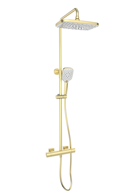 Kolt Shower with Sliding Handset and Drench Head Brass