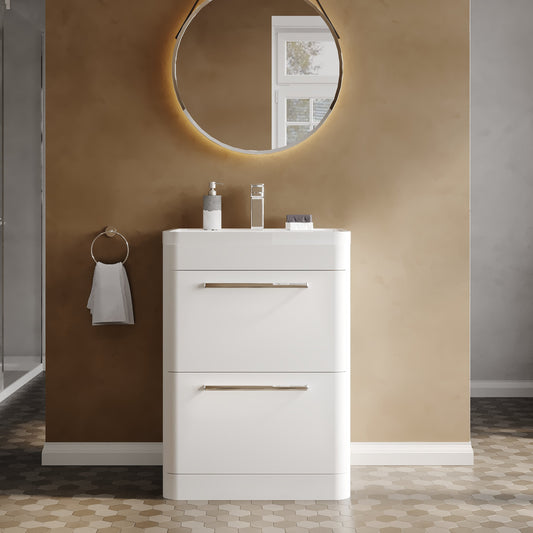 Hudson Reed Solar 600mm Floor Standing Vanity Unit With Polymarble Basin