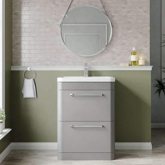 Hudson Reed Solar 600mm Floor Standing 2 Drawer Vanity Unit With Ceramic Basin