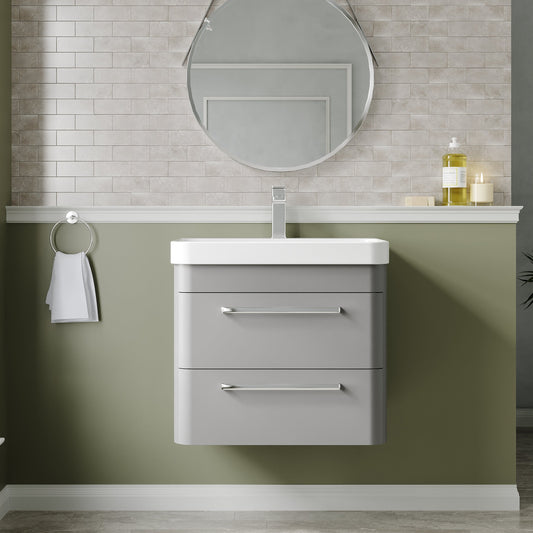 Hudson Reed Solar 600mm Wall Hung 2 Drawer Vanity Unit With Ceramic Basin