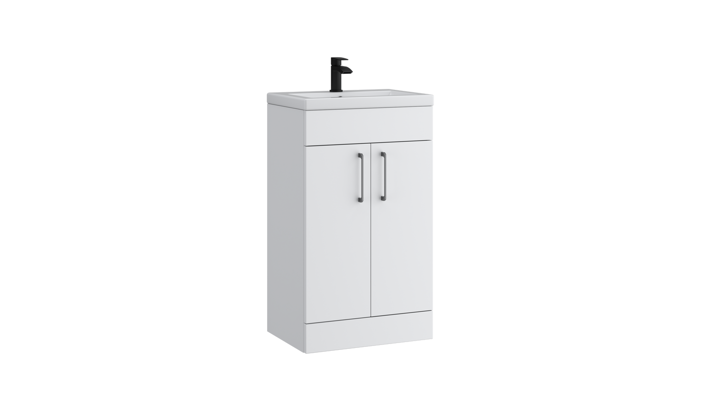 Dove 500mm 2 Door Slimline Unit Matt White