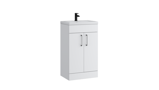Dove 500mm 2 Door Slimline Unit Matt White