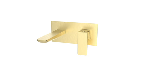 Kolt Wall Mounted Basin Mixer Brushed Brass