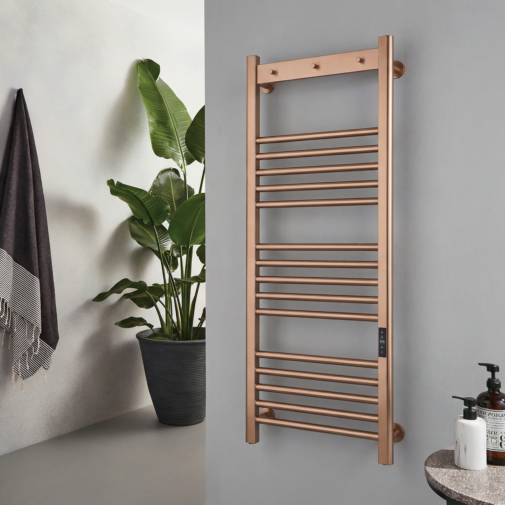 Toro Smart Dry Electric Towel Rail 1200 x 500mm - Brushed Bronze
