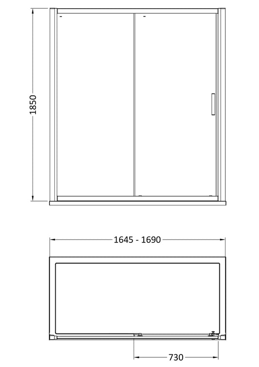 Hudson Reed Pacific 1700mm Sliding Shower Door