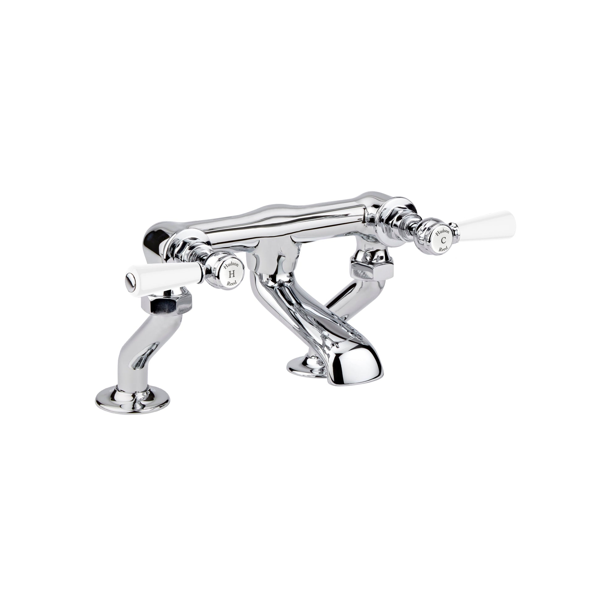 White Topaz With Lever Handle Deck Mounted Bath Filler