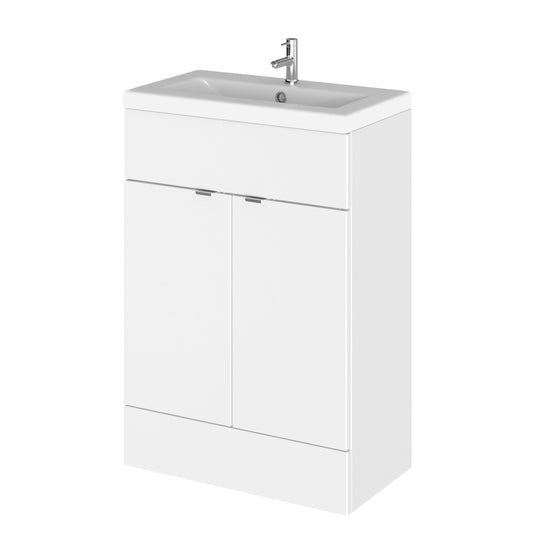 Hudson Reed Fusion 600mm Floor Standing 2 Door Vanity Unit & Ceramic Basin