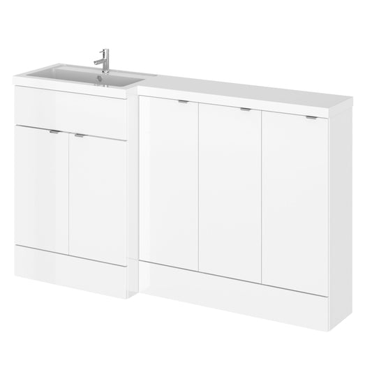Hudson Reed Fusion 1500mm Floor Standing 2 Door Left Hand Vanity Basin Combination With Handles