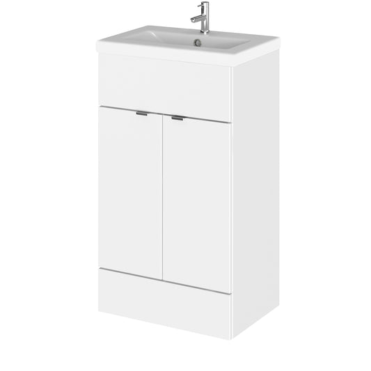 Hudson Reed Fusion 505mm Floor Standing 2 Door Vanity Unit With Ceramic Basin