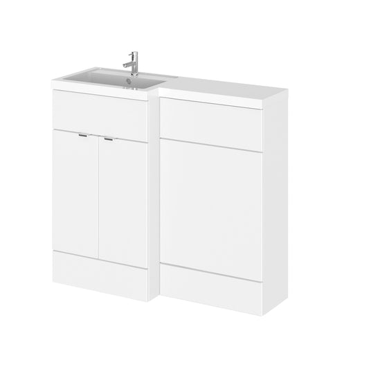 Hudson Reed Fusion 1005mm Left Hand Floor Standing 2 Door Vanity Basin & Toilet Combination With Handles