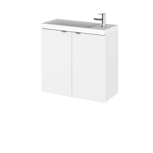 Hudson Reed Fusion 600mm Wall Hung 2 Door Vanity Unit & Basin With Soft Close Doors