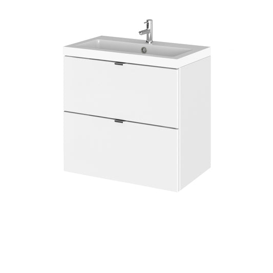 Hudson Reed Fusion 600mm Wall Hung 2 Drawer Vanity Unit & Basin With Soft Close Drawers