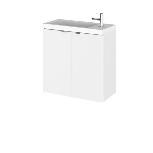 Hudson Reed Fusion Compact 500mm Wall Hung 2 Door Vanity Unit & Basin With Handles