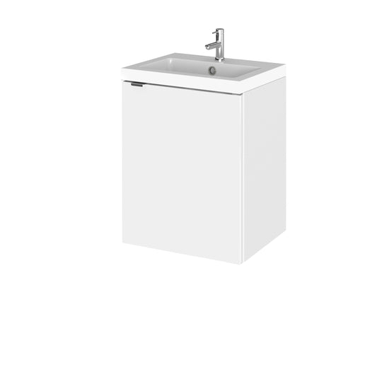 Hudson Reed Fusion 400mm Gloss White Wall Hung 1 Door Vanity Unit & Basin With Soft Close Door