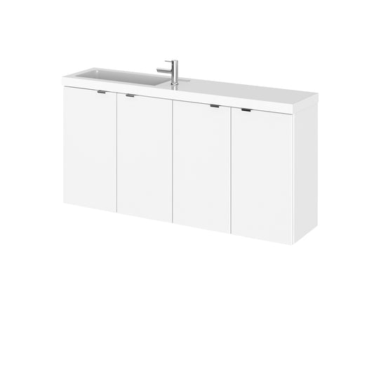 Hudson Reed Fusion 1000mm Gloss White 2 Door Wall Hung Vanity Unit with Basin