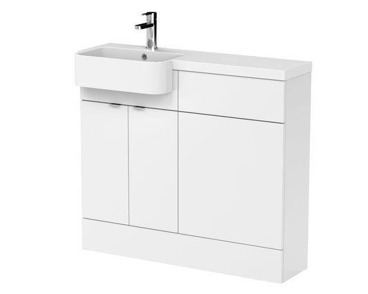 Hudson Reed Fusion 1000mm Floor Standing 2 Door Vanity & Toilet with Left Hand Semi Recessed Basin
