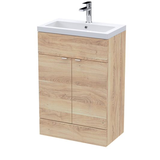 Hudson Reed Fusion 600mm Bleached Oak Vanity Unit & Basin Ready-Built