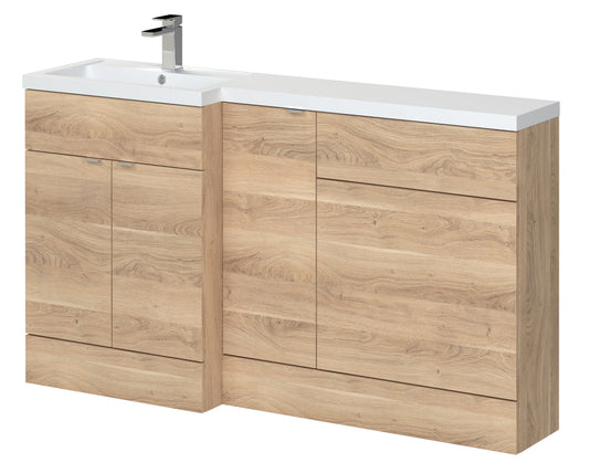 Hudson Reed Fusion 1500mm Left Hand Bleached Oak Combination Unit