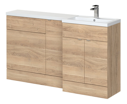 Hudson Reed Fusion 1500mm Bleached Oak Right Hand Combination Vanity Unit With Basin