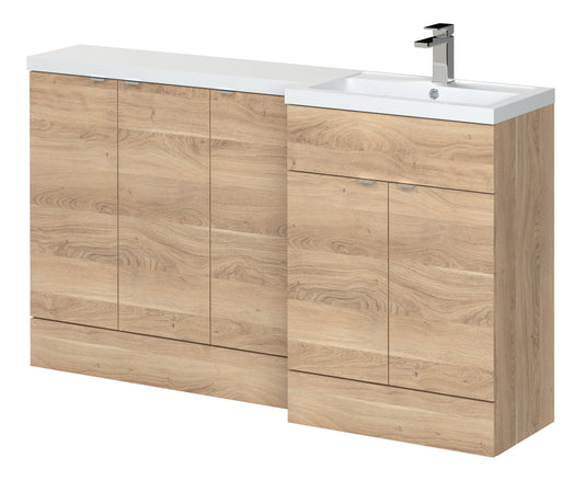 Hudson Reed Fusion 1500mm Right Hand Bleached Oak Combination Unit with Basin