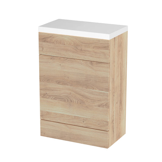 Hudson Reed Fusion 600mm Bleached Oak Toilet Unit With Polymarble Top