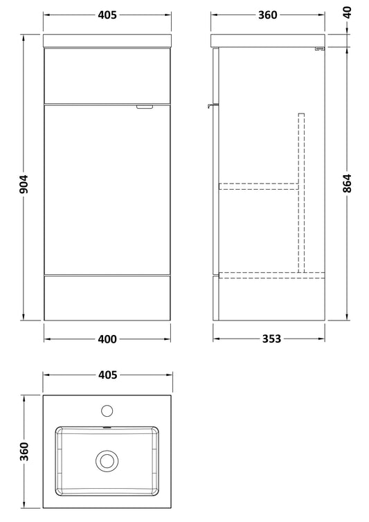 Hudson Reed Fusion 400mm Bleached Oak Vanity Unit & Basin