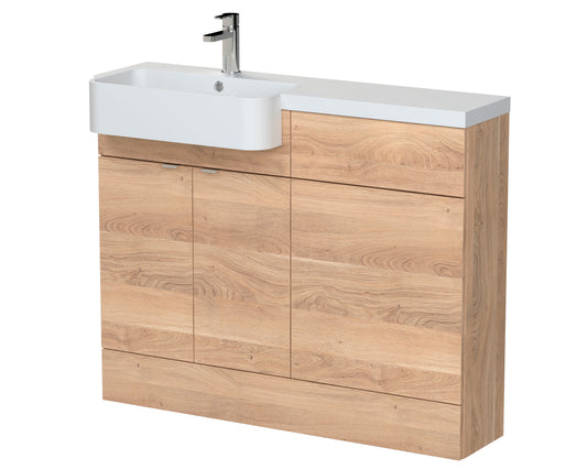 Hudson Reed Fusion 1100mm Combination Unit With Left Hand Semi Recessed Basin