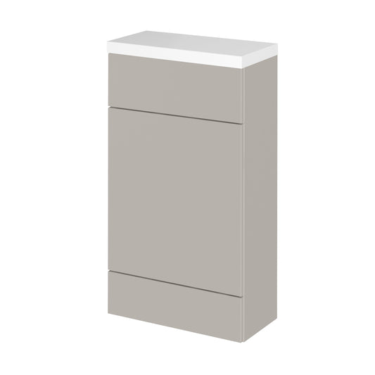 Hudson Reed Fusion 500mm Pebble Grey Compact Toilet Unit & Polymarble Top