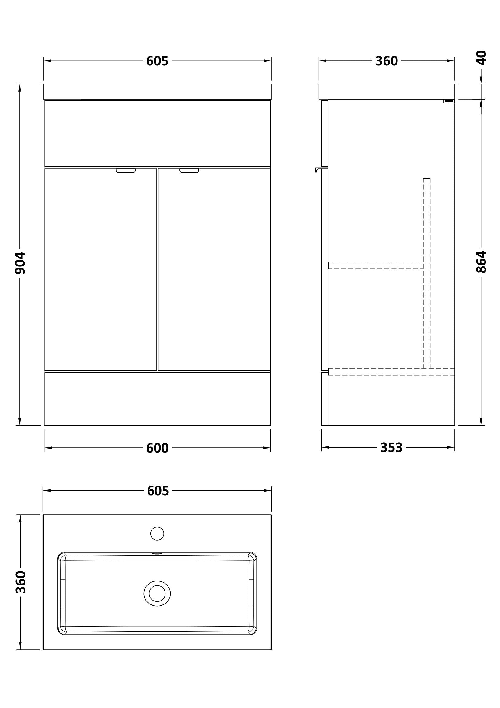 Hudson Reed Fusion 600mm Pebble Grey Vanity Unit & Basin