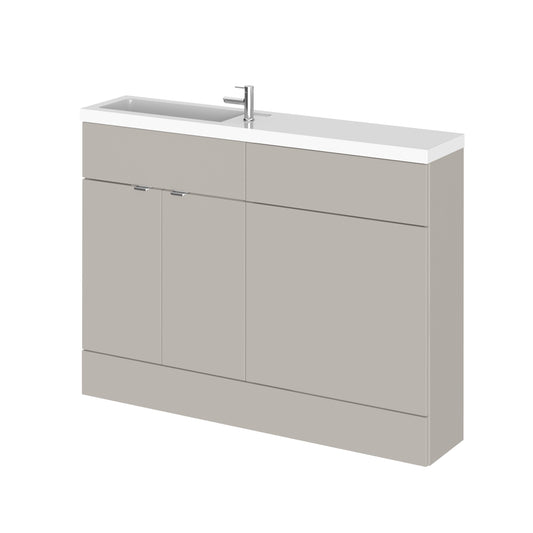 Hudson Reed Fusion 1200mm x 255mm Pebble Grey Combination Vanity Unit