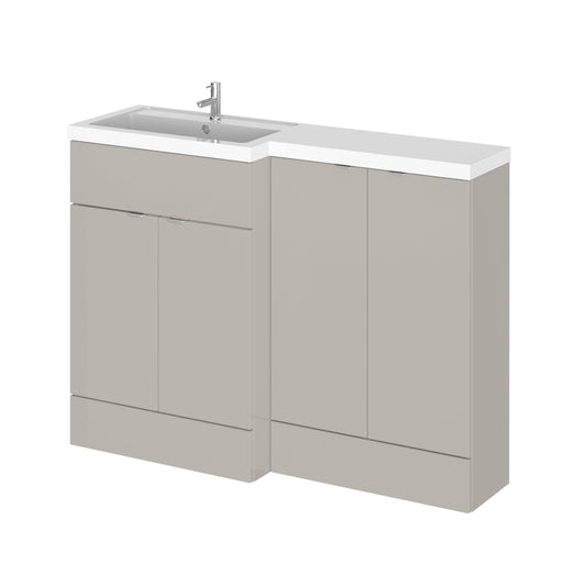 Hudson Reed Fusion 1200mm Left Hand Pebble Grey Combination Unit With Basin
