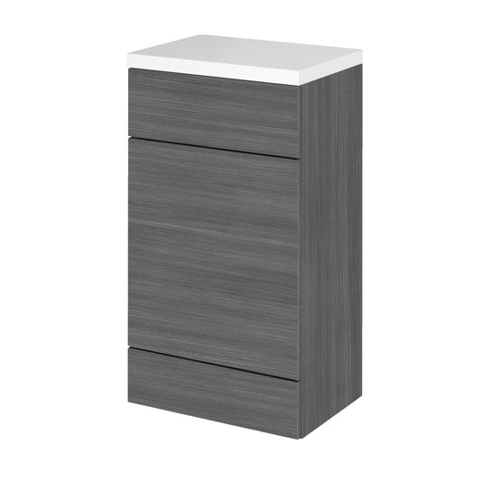 Hudson Reed Fusion 500mm Anthracite Woodgrain Toilet Unit & Top