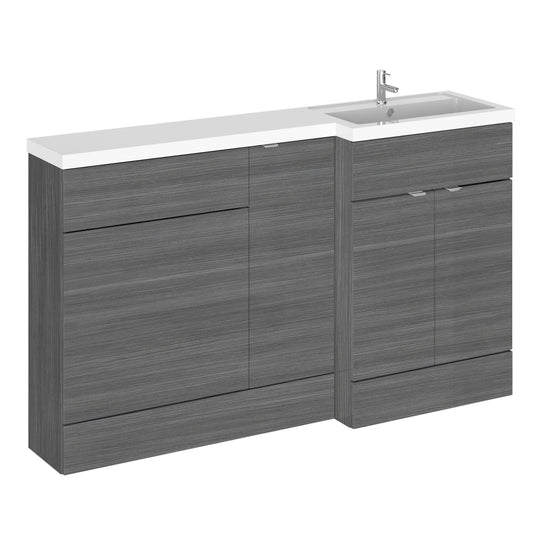Hudson Reed Fusion 1500mm Floor Standing 2 Door Vanity Basin & Toilet Combination Right Hand