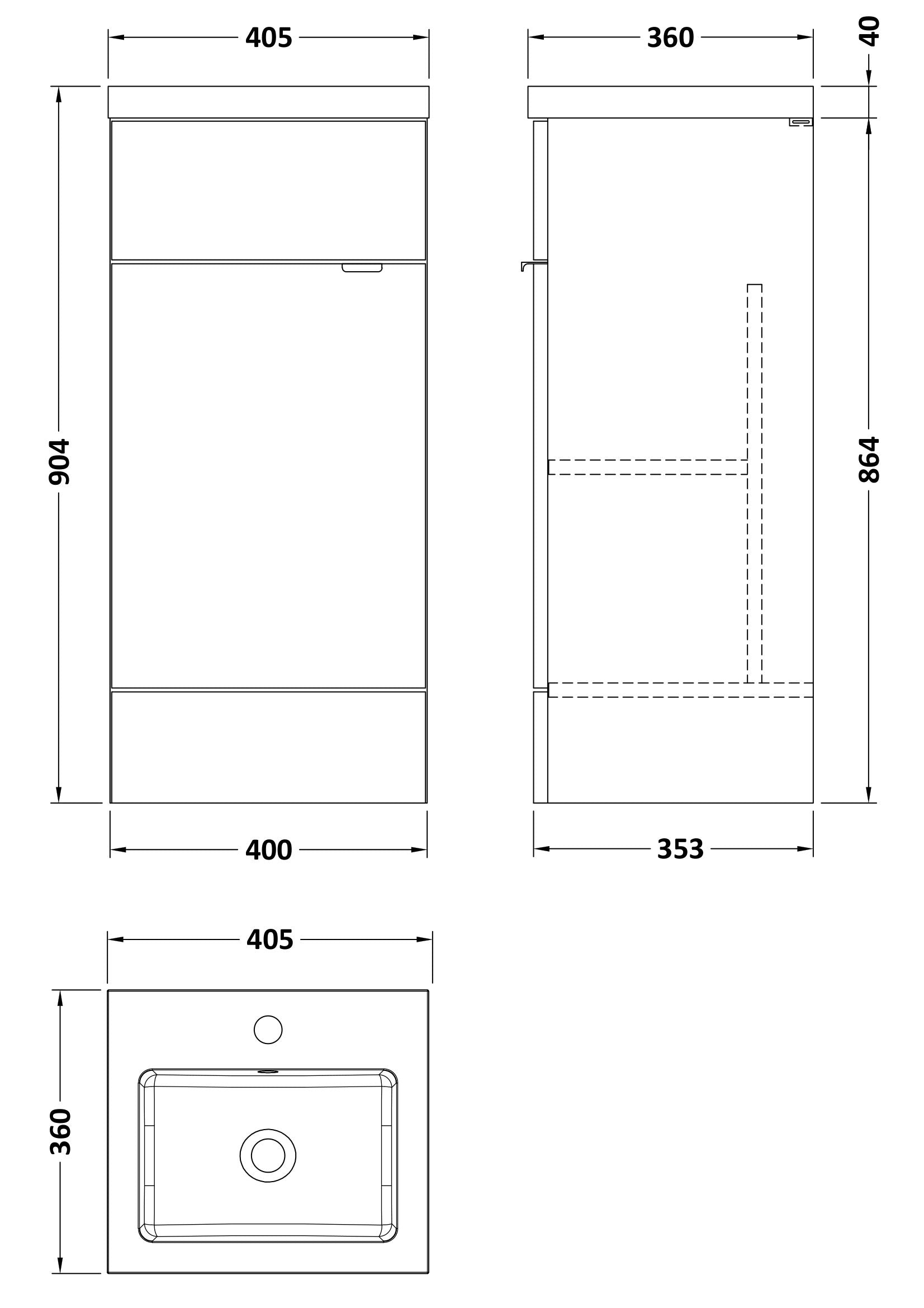 Hudson Reed Fusion 400mm Anthracite Woodgrain Floor Standing 1 Door Vanity Unit & Basin