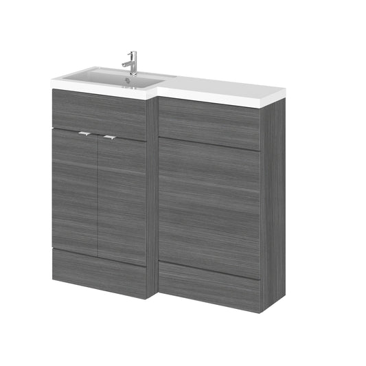 Hudson Reed Fusion 1000mm Left Hand Floor Standing 2 Door Vanity Basin & Toilet Combination With Handles