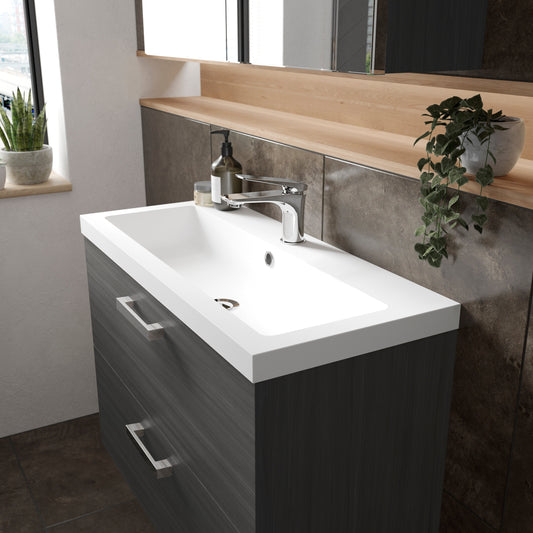 Hudson Reed Fusion 800mm Wall Hung 2 Drawer Soft Close Vanity Unit & Basin