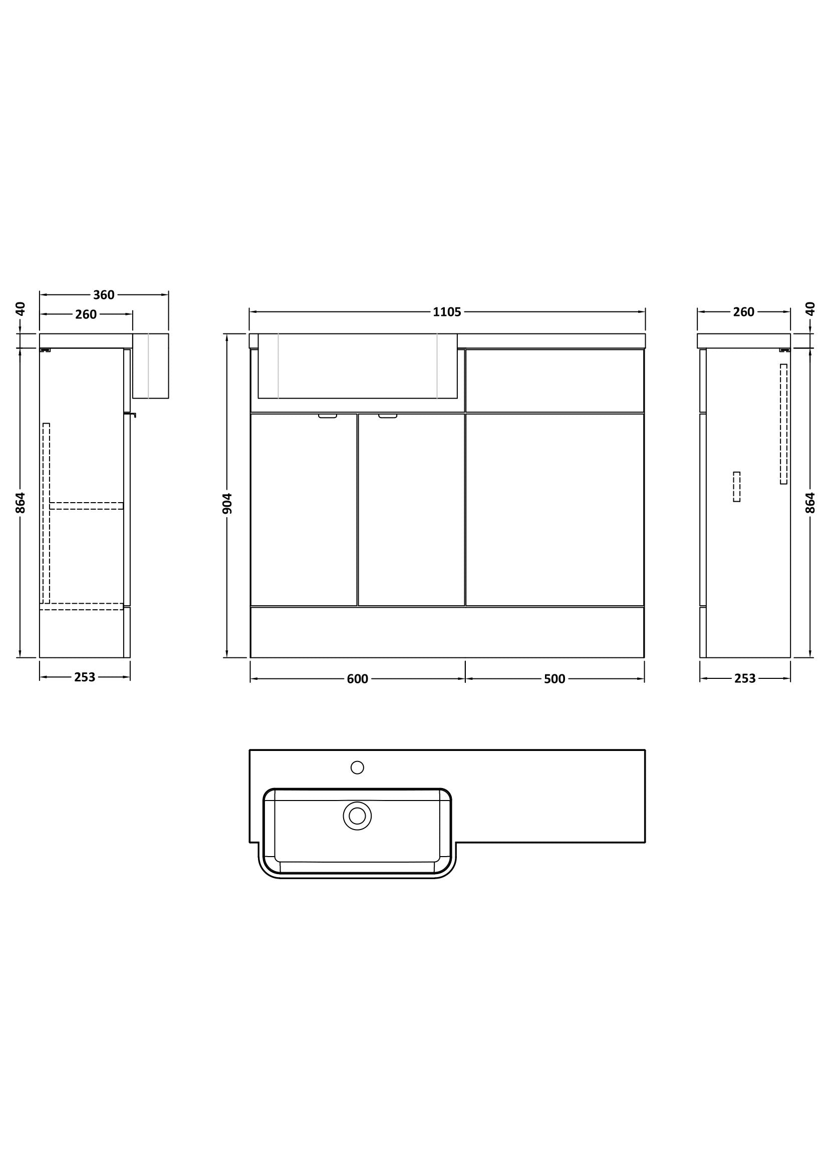Hudson Reed Fusion 1100mm Anthracite Woodgrain Floor Standing Vanity & Toilet Unit with Semi Recessed Basin