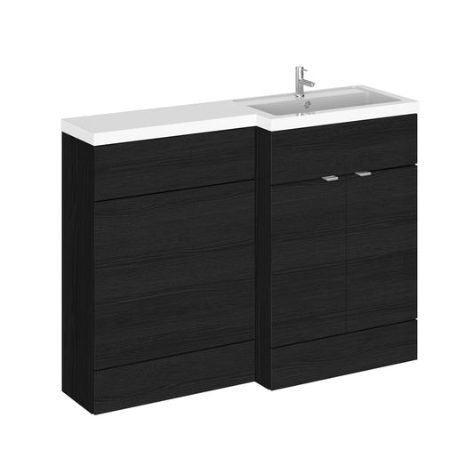 Hudson Reed Fusion 1200mm Charcoal Black Floor Standing 2 Door Right Hand Vanity Basin & Toilet Combination