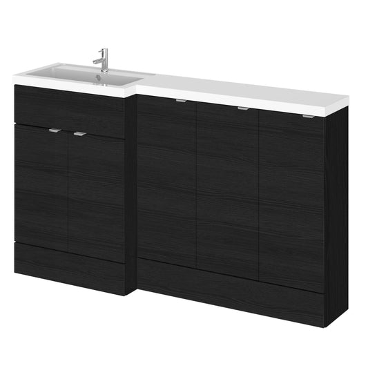 Hudson Reed Fusion 1500mm Charcoal Black 2 Door Floor Standing Left Hand Vanity Basin Combination