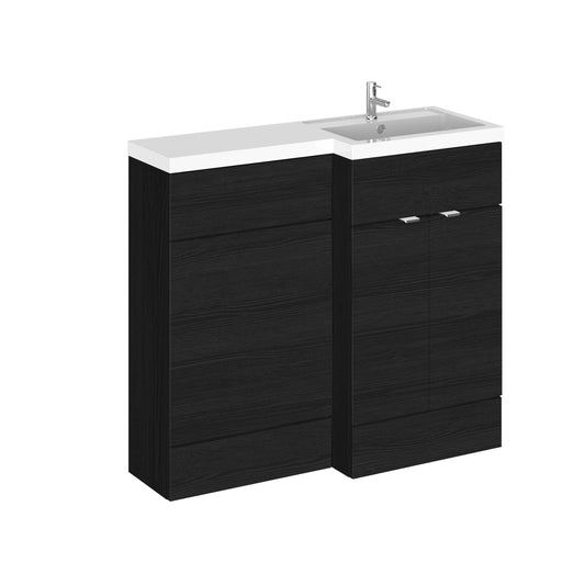Hudson Reed Fusion 1000mm Floor Standing 2 Door Right Hand Vanity Basin & Toilet Combination Including Handles