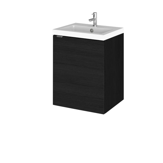 Hudson Reed Fusion 400mm Charcoal Black Wall Hung 1 Door Vanity Unit & Basin