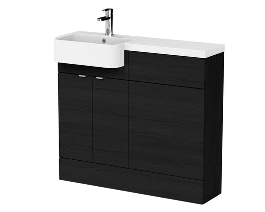 Hudson Reed Fusion 1000mm Charcoal Black Floor Standing Vanity Toilet Basin Unit