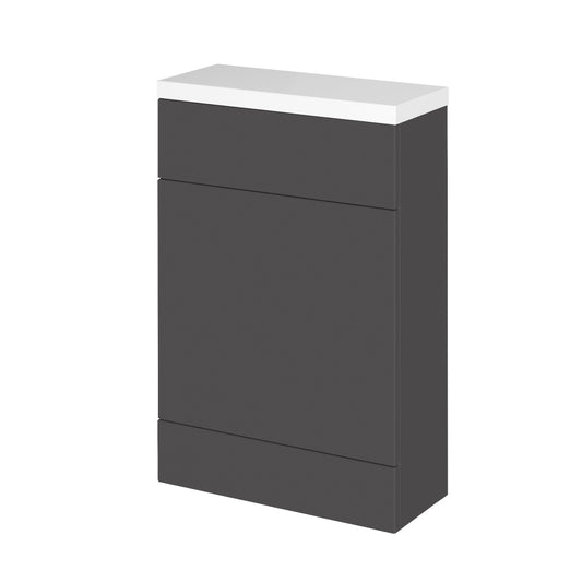 Hudson Reed Fusion 600mm Compact Gloss Grey Floor Standing Toilet Unit With Polymarble Top