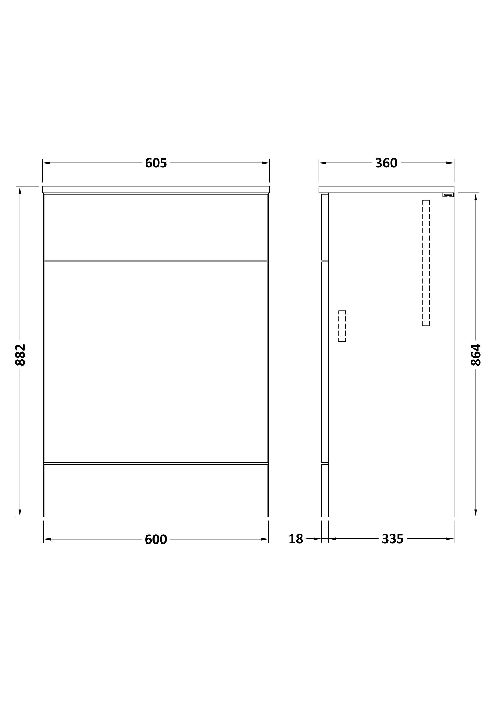 Hudson Reed Fusion 600mm Floor Standing Toilet Unit with Top