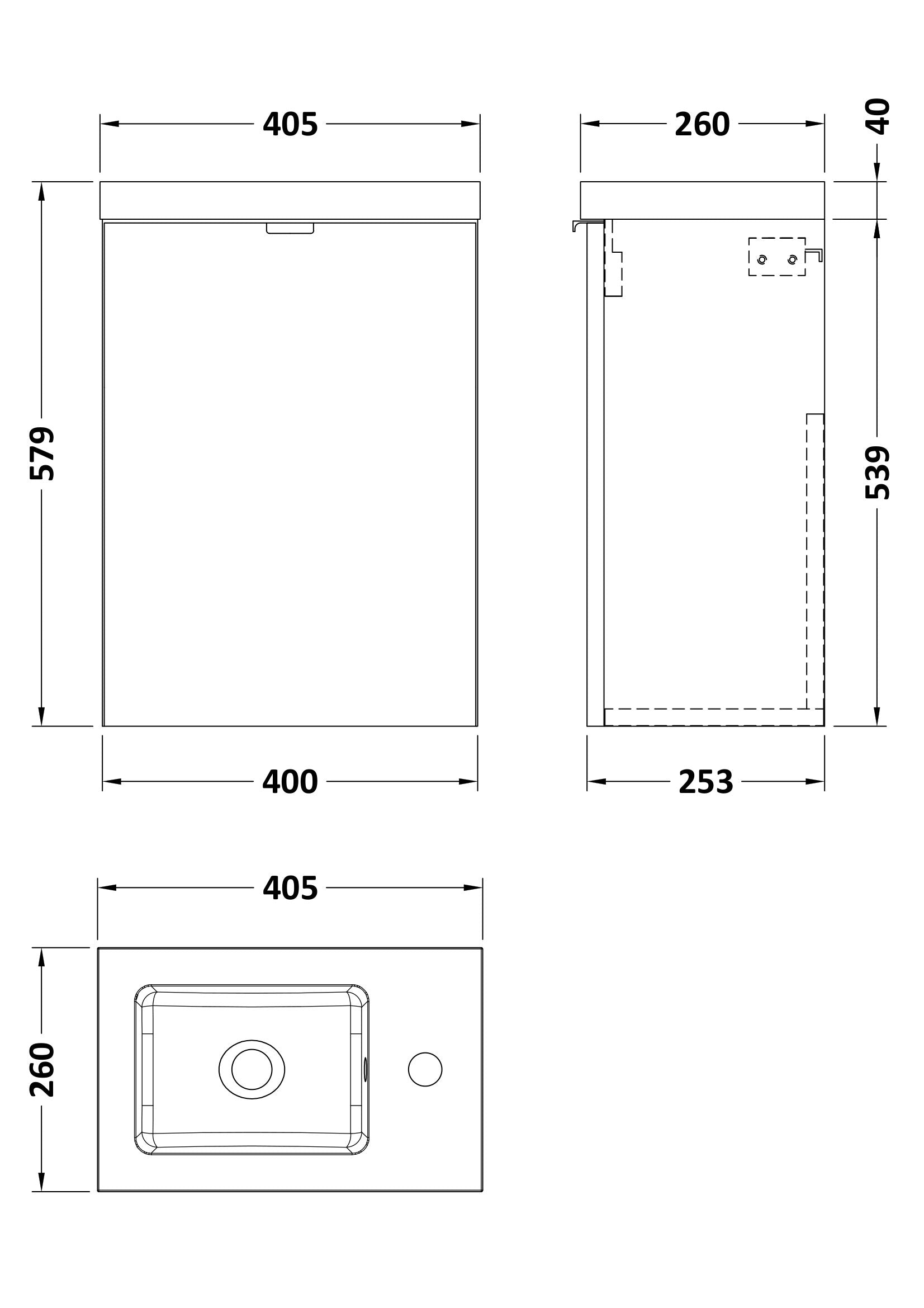 Hudson Reed Fusion 400mm Gloss Grey Wall Hung 1 Door Vanity Unit & Polymarble Basin