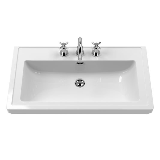 Lille 800mm Floor Standing 2-Drawer Vanity with Basin - 3 Tap Hole