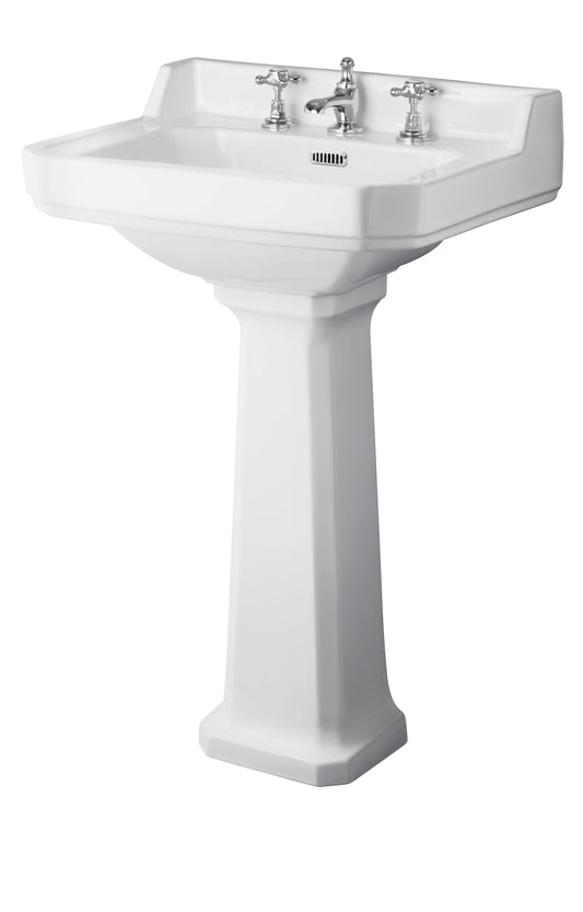 Hudson Reed Richmond 600mm 3 Tap Hole Basin & Pedestal