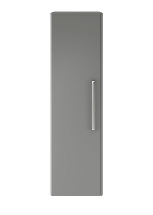 Hudson Reed Solar 350mm 1 Door Cool Grey Wall Hung Tall Cabinet With Handles