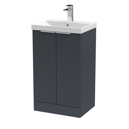 Hudson Reed Fluted 500mm Floor Standing Vanity Unit Including Basin