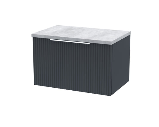 Hudson Reed Fluted 600mm Wall Hung Single Drawer Vanity With Laminate Top